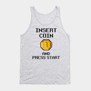 Insert Coin Press Start Retro Gaming Vintage 8 Bit Arcade Tank Top